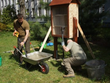 Hotel dla pszczół samotnic w Zespole Szkół Ponadpodstawowych w Przedborzu., 